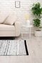 Nordic Patterned Black and White Washable Non-Slip Base Chenille Machine Carpet 7782 - 5