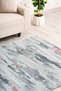 Abstract Patterned Gray Black Washable Non-Slip Base Chenille Living Room Kitchen Carpet 7354 - 5