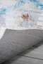 Modern Patterned Blue Gray Runner Washable Chenille Hallway Carpet 7151 - 6