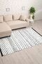 Nordic Patterned Black and White Washable Non-Slip Base Chenille Machine Carpet 7782 - 6