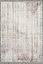 Line Patterned Cream Brown Chenille Machine Washable Fringed Non-Slip Base Entrance Carpet 8337 - 6