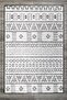 Scandinavian Patterned Black and White Carpet Washable Velvet Non-Slip Base Carpet 7709