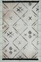 Scandinavian Patterned Beige Black Runner Washable Entrance Chenille Hallway Carpet 7707