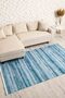 Tonaton Patterned Blue Colored Non-Slip Base Washable Chenille Machine Carpet 7360 - 3