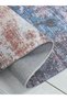 Abstract Patterned Multicolored Chenille Machine Washable Fringed Non-Slip Base Carpet 7302 - 4