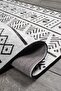 Scandinavian Patterned Black and White Carpet Washable Velvet Non-Slip Base Carpet 7709 - 3