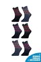 Pack of 6 Women's Cotton Mixed Patterned Quality Socks - 3