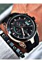 Black Color Functional Sports Silicone Men's Wristwatch - 3