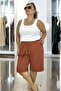 FLAMING Linen Pocketed SHORTS WITH POCKETS, ELASTIC WAISTBAND, AND DRAWSTRING, PLUS SIZE. - 3