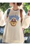 Women's Beige Always Boy Printed Crew Neck Sweatshirt