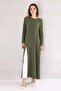 Slit Long Aerobin Tunic Dress - Khaki