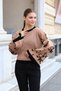 Round Crew Neck Long Sleeve Wide-Neck Floral Jacquard Pattern Color-Blocked Winter Knitwear Sweater - 3