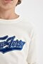 Boy's Crew Neck Printed Long Sleeve T-Shirt - D0990A824Au - 3