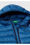 Boys' Sax Blue Logo Seasonal Thin Puffer Coat - 3