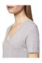 Women's Gray Melange 100% Cotton V-Neck Basic T-Shirt - 4