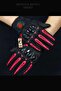 Red Motorcycle Gloves - Works Sword Touch M313R - 6