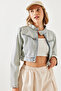 Women's Blue Short Biker Denim Jacket 2277 60251791 - 4