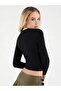 Black Limited Edition Series - Organic Cotton Crop Blouse, Long Sleeve - 5