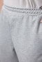 Gri Melanj Loose Jogger İnce Paçası Lastikli Esnek Bel Örme Büyük Beden Eşofman Altı TBBAW23AJ00002 - 4