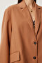 Women's Camel Shawl Collar Oversize Linen Blazer Jacket Fn03291 - 5