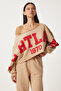 Women's Beige Printed Tracksuit Set Fn03288 - 2