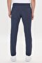 Navy Blue Slim Fit Flexible Trousers - Side Pocket and Elastic Waist - 5