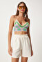 Women's Cream Pocketed Muslin Shorts Mx00168 - 3