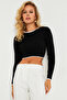 Women's Black-White Backless Blouse Yv270 - 5