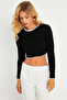 Women's Black-White Backless Blouse Yv270 - 2