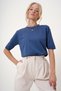 Women's Indigo Crew Neck Half Sleeve Knitwear Blouse Alc-X12504 - 4