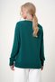 Women's Emerald Green Boat Neck Draped Knitwear Blouse with Side Slits Alc-X12503 - 4