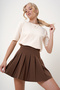 Women's Vanilla Crew Neck Half Sleeve Knitwear Blouse Alc-X12504 - 2