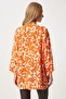 Women's Orange Patterned Viscose Kimono EN00615 - 4