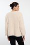 Beige Furry Coat Look Knitwear Cardigan Twoaw25Hi00297 - 5