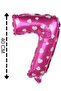 Foil Balloon Number 7 Helium Balloon 40 Cm Pink Color