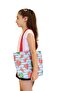 Heart watermelon patterned girl's beach bag, printed children's everyday bag - 3
