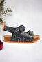 Patterned Navy Blue Kids Sandals - 2