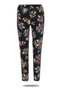 Girl's Cotton Floral Black Jean Pants Leggings -377 - 2