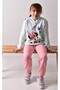 Girl's Printed Fleece-Lined (Cotton Inside) Soft Textured Tracksuit Set - 5