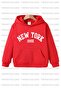 Brooklyn-Newyork Printed Unisex Double Pack Navy Blue-Red Hooded Children's Sweatshirt Hoodie - 4