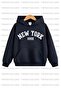 Unisex Double Pack Black-Navy Blue Hooded Kids Sweatshirt Hoodie - 2