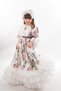 Special Design Girl's Long Dress, Vintage Girl's Dress, Evening Dress with Necklace and Hair Accessories - 3