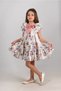 Floral Girl's Dress with Bow Collar Detail, Special Design Children's Dress, Birthday Dress