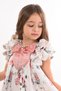 Floral Girl's Dress with Bow Collar Detail, Special Design Children's Dress, Birthday Dress - 8
