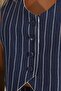 Navy Blue Striped Vest and Skirt Set - 3
