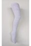 Girl's White Knitwear Ayda Self Patterned Thick Pantyhose