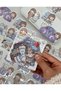 Cute Girl and Her Adorable Friends Large Size 27Pcs Transparent Blue Pack Pet Sticker/Label/Decal