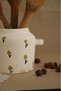 Cream Colored Retro Flower Pattern Decorative Mini Spoon Holder - with Handle - 5