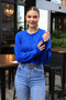 Round Crew Neck Long Sleeve Hair Braided Winter Short Knitwear Sweater - 6