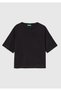 Women's Black 100% Cotton Boxy Fit T-Shirt - 2